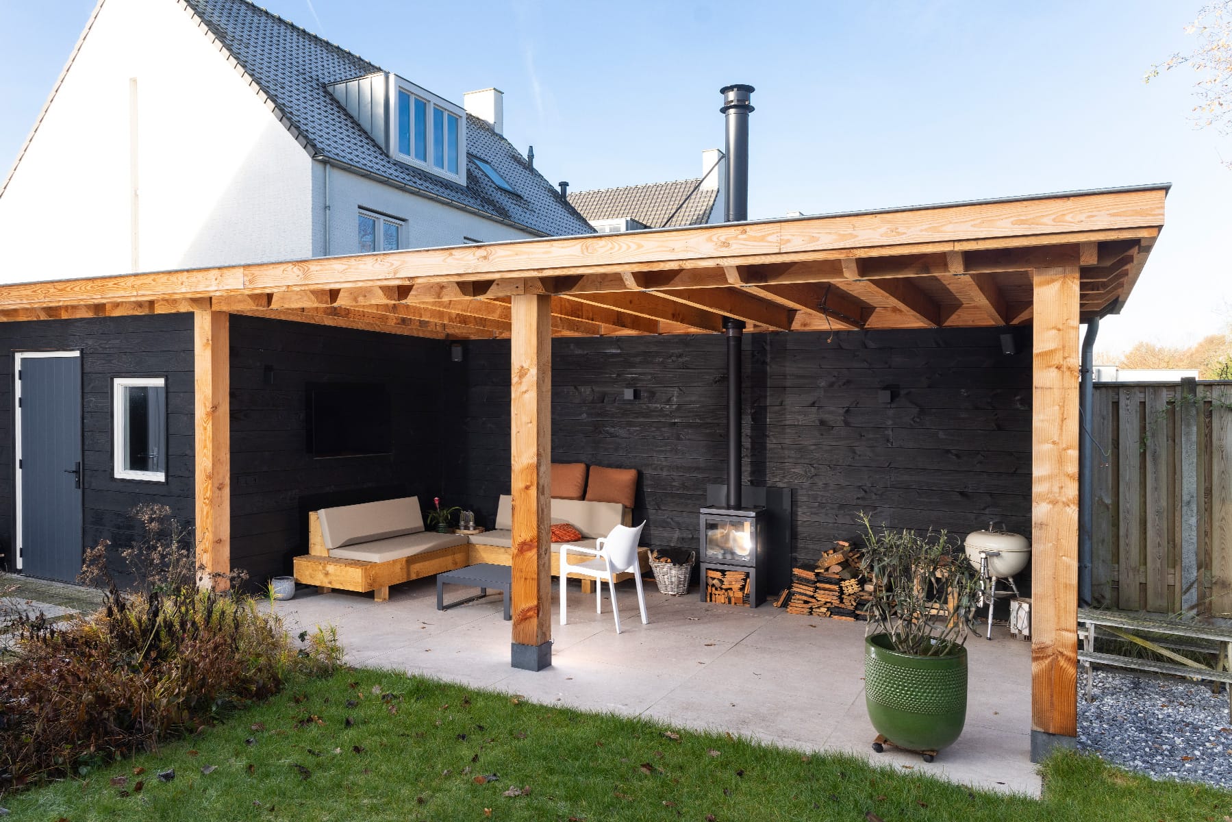 Terrasoverkapping - Houtbouw